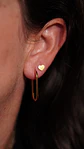 Aros abridores Elisa corazón seguro chapado en oro 18k - Miniatura 6