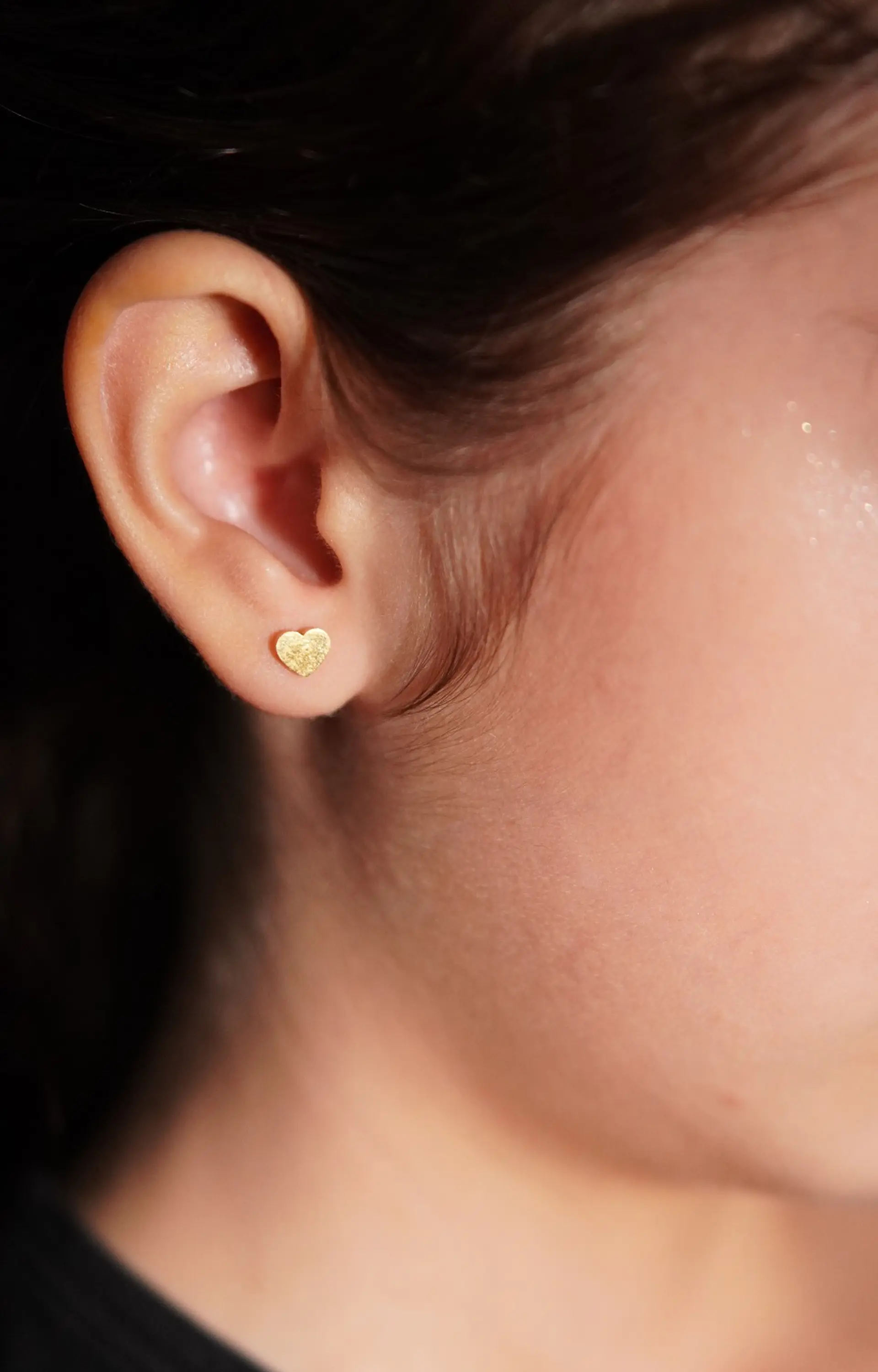 Aros abridores Elisa corazón seguro chapado en oro 18k 3