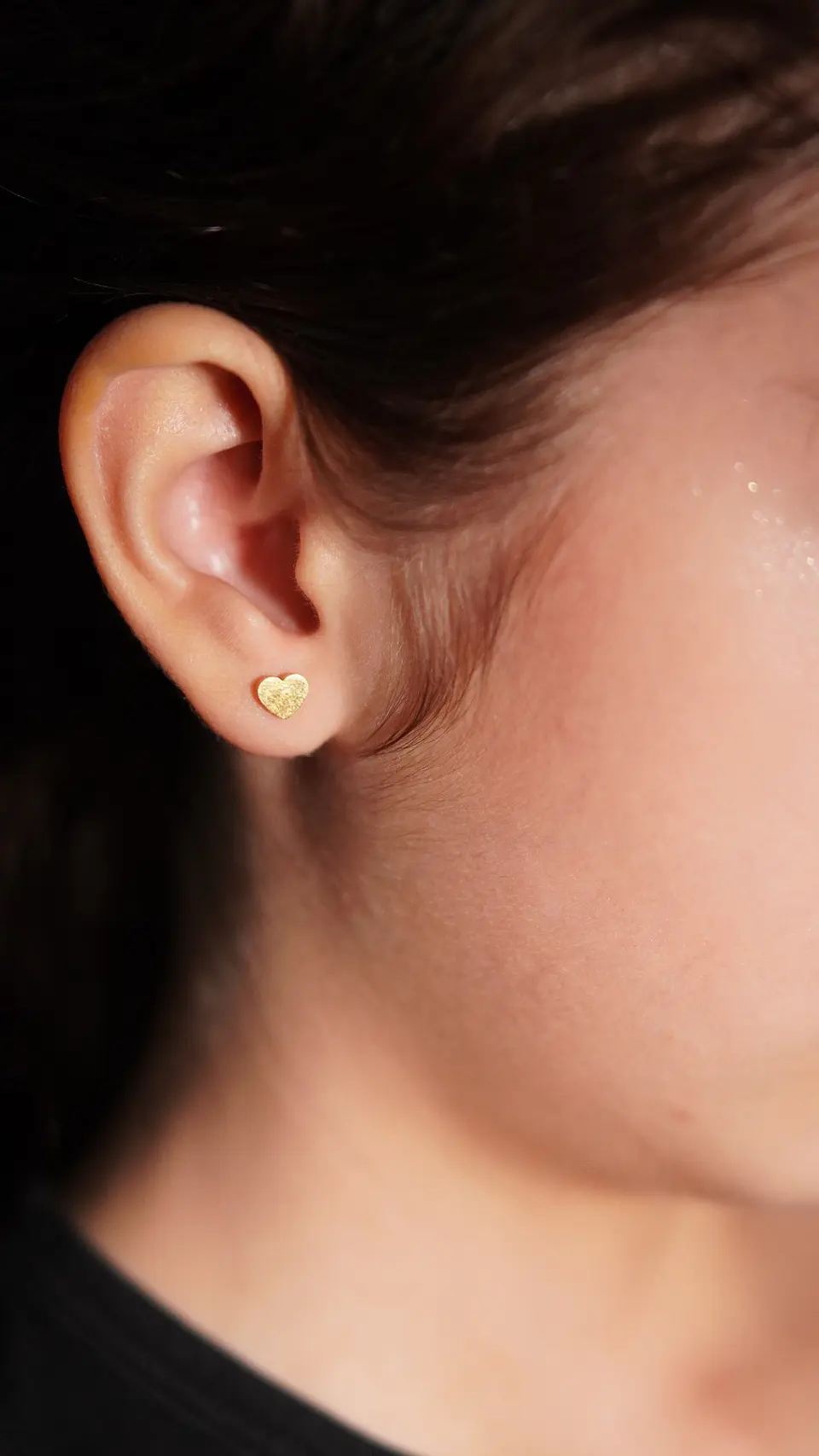 Aros abridores Elisa corazón seguro chapado en oro 18k 3