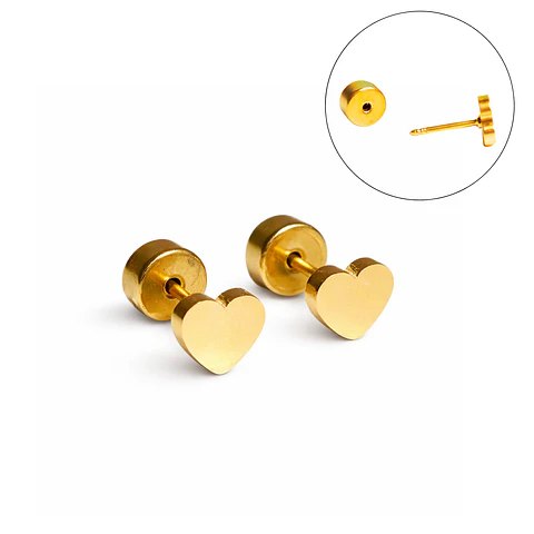 Aros abridores Elisa corazón seguro chapado en oro 18k