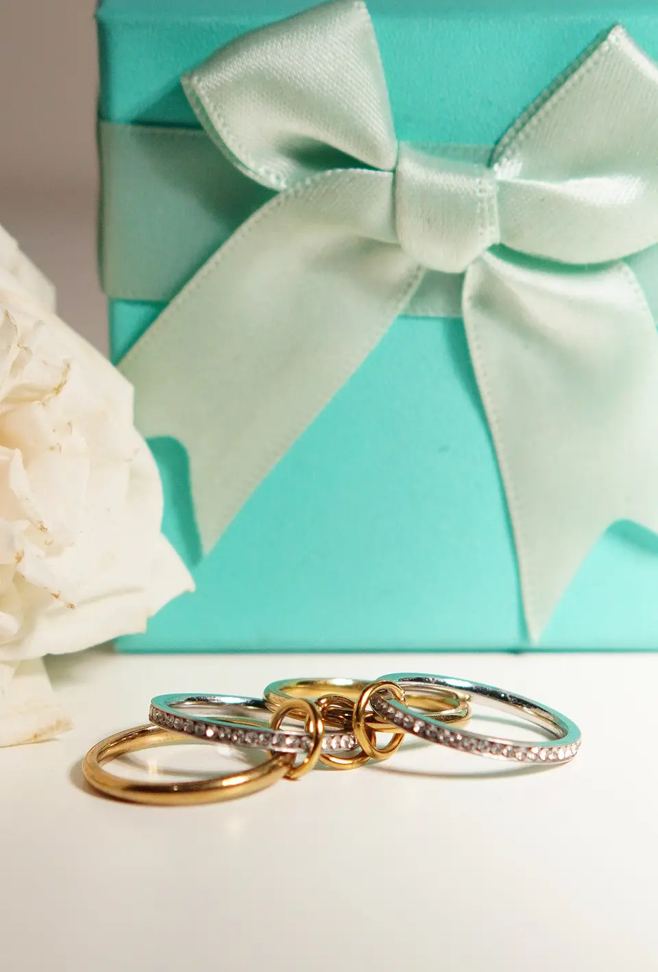 Set 4 anillos apilables Analee chapado en oro 18k 5