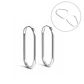 Argollas Aura largas ovaladas titanio ASTM F136 plateadas - Miniatura 1