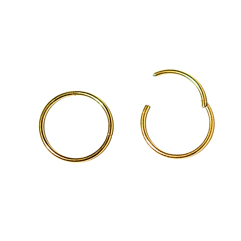 Argollas Clicker 10mm 18g Acero Quirurgico Chapadas En Oro 18k