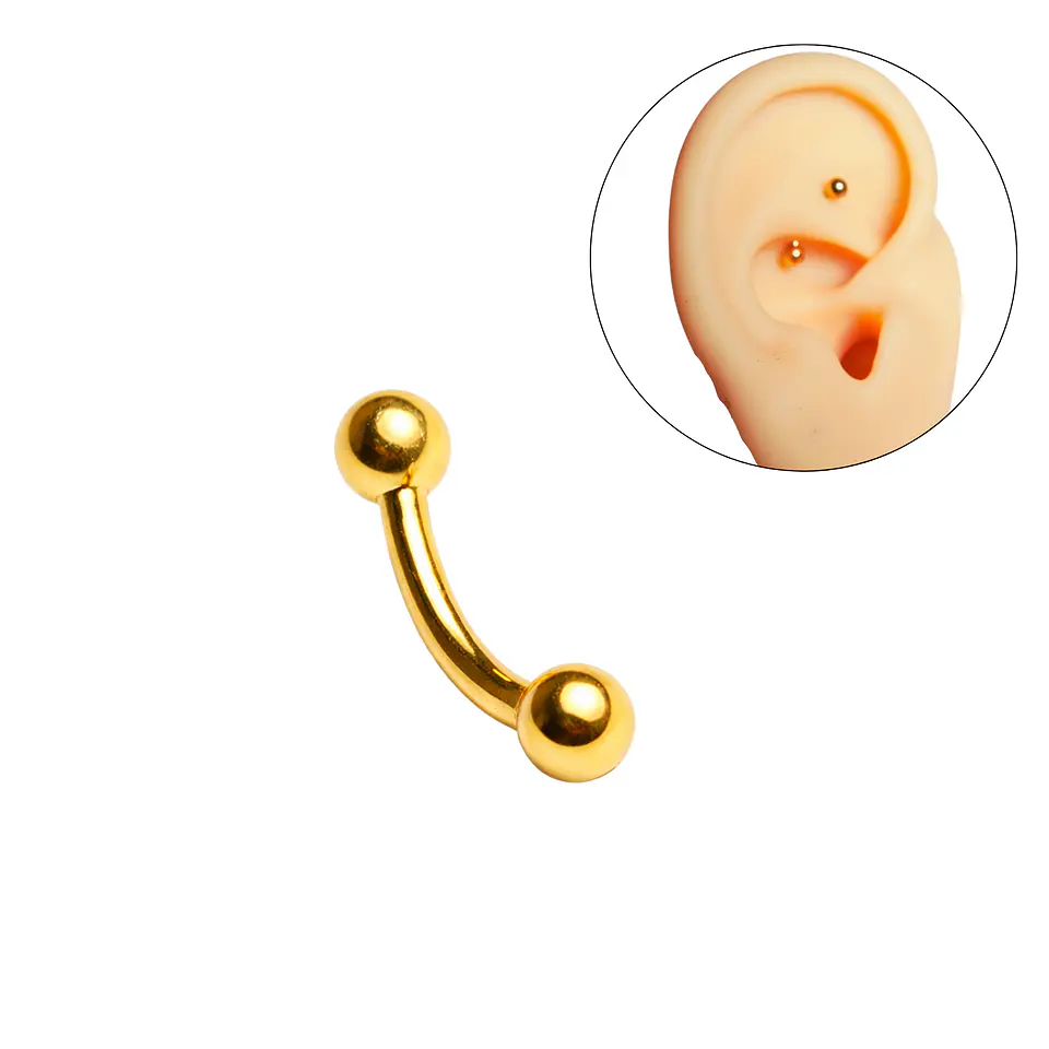 Piercing Rook Sienna Titanio 16G Barra Curva 8 mm 1