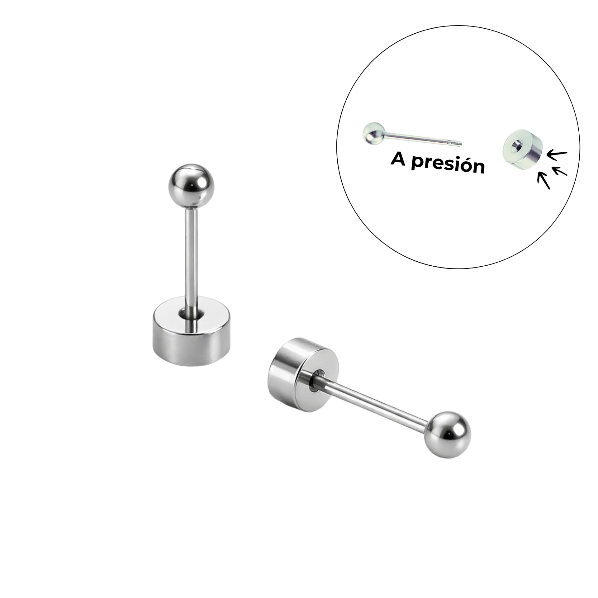 Aros esfera de seguridad Gigi titanio F136 barra larga 9mm 1