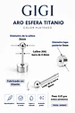 Aros esfera de seguridad Gigi titanio F136 barra larga 9mm - Miniatura 3