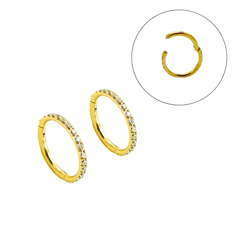Argollas Emma 10mm 16G titanio ASTM f136 zirconias PVD