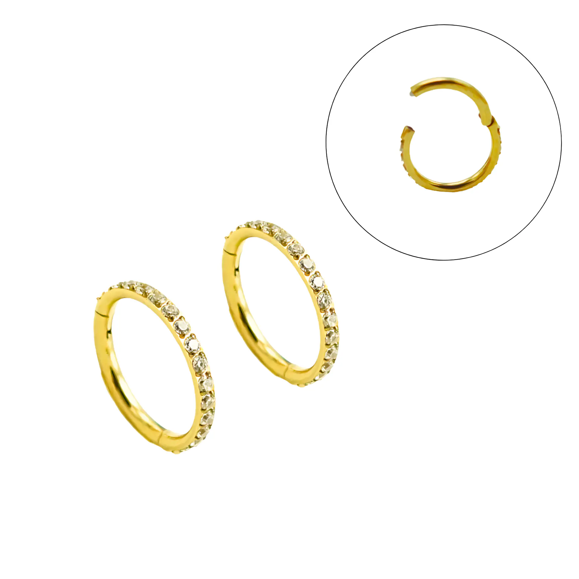 Argollas Emma 10mm 16G titanio ASTM f136 zirconias PVD 1