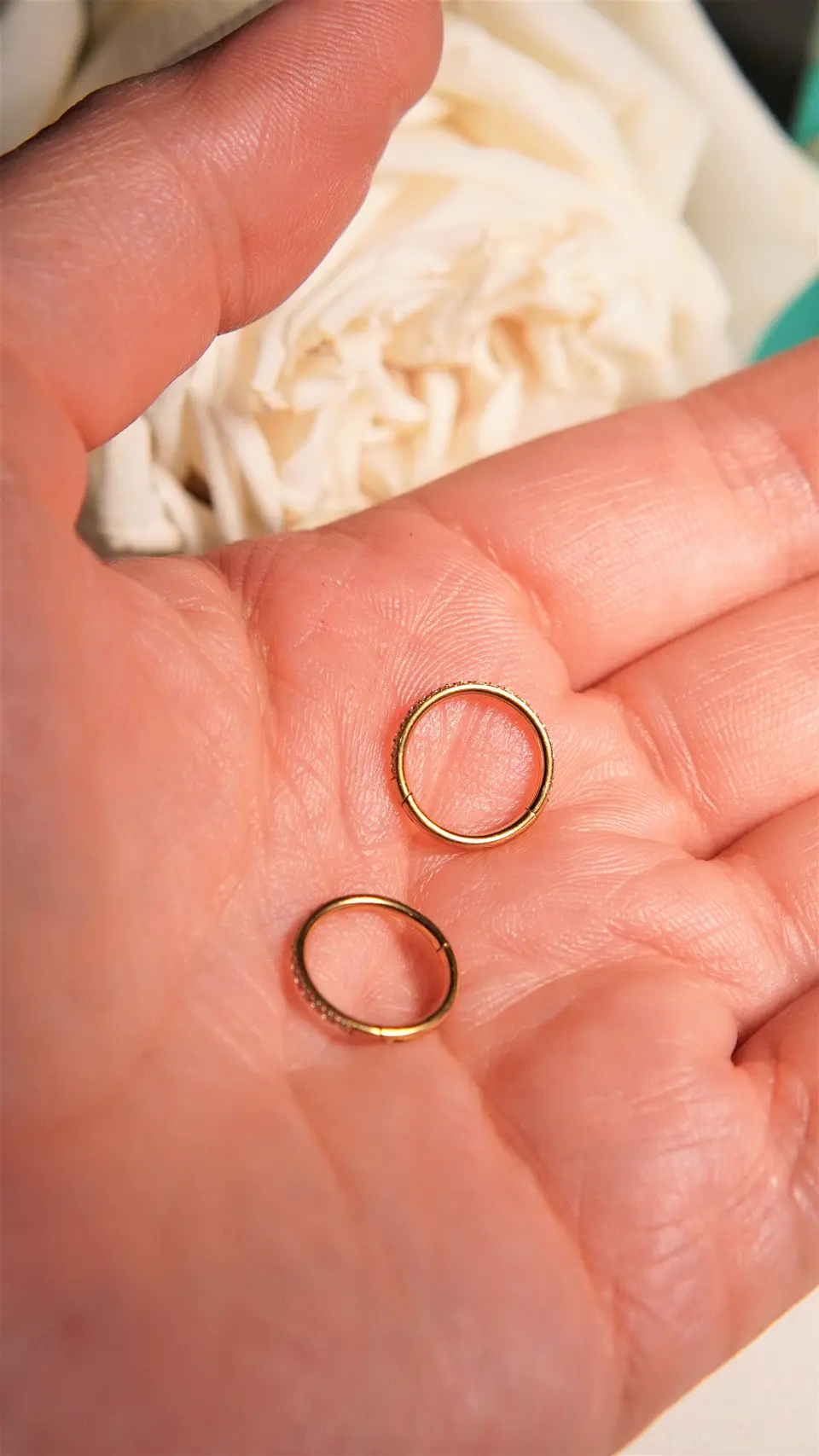Argollas Emma 10mm 16G titanio ASTM f136 zirconias PVD 8