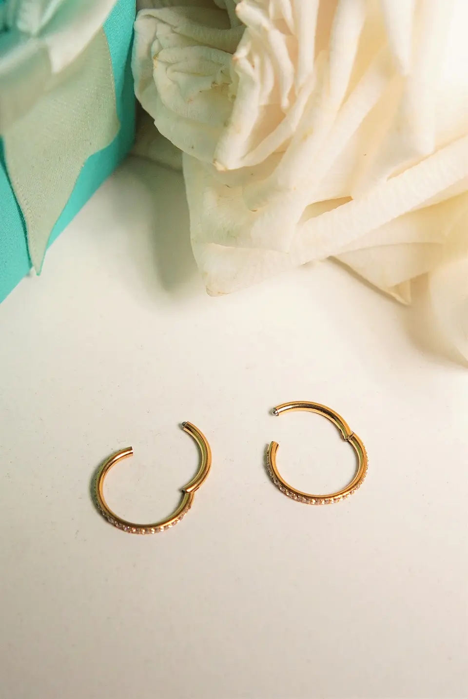 Argollas Emma 10mm 16G titanio ASTM f136 zirconias PVD 9
