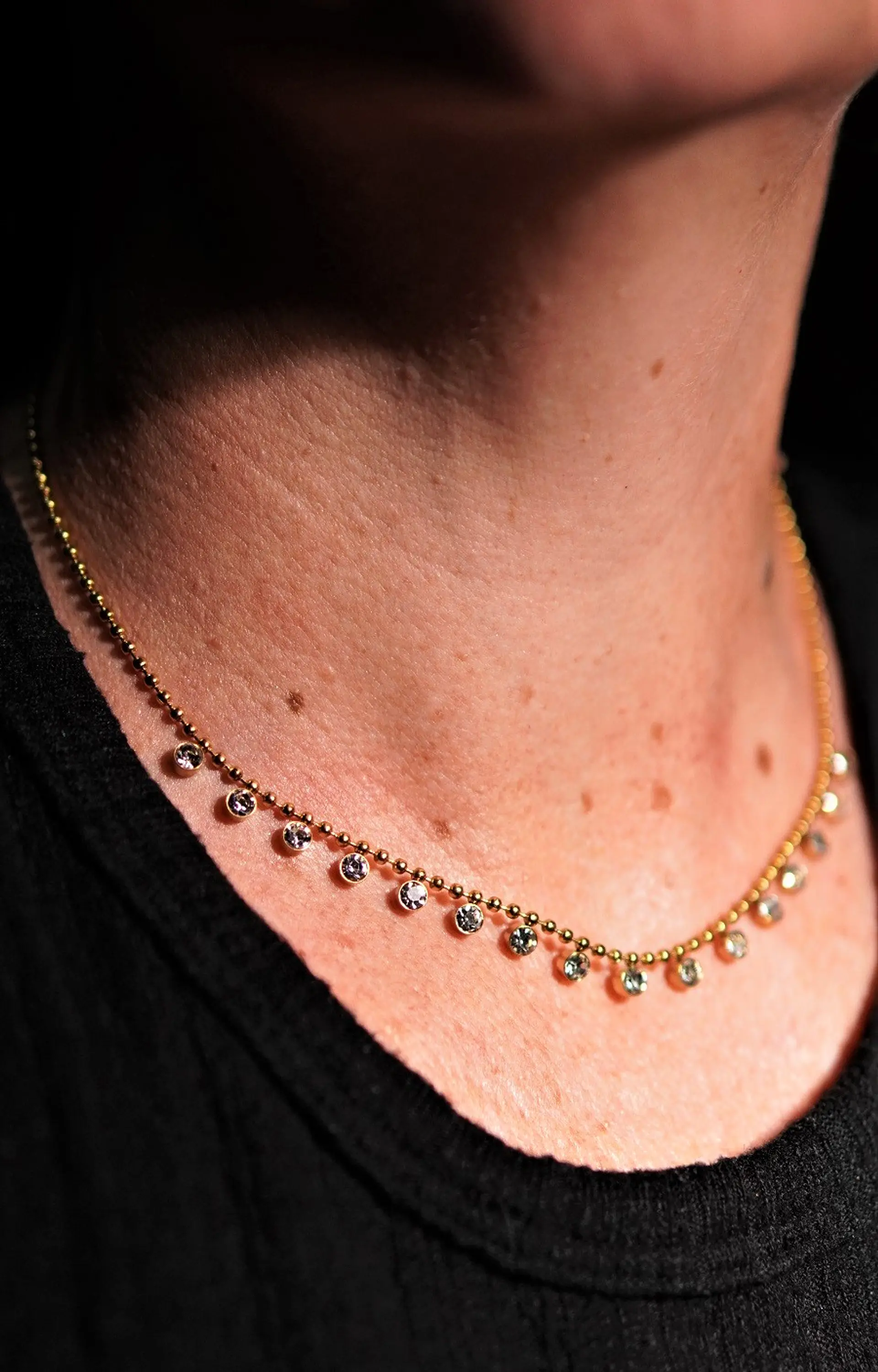 Colgante Oliva chapado en oro 18k zirconias cubicas 2