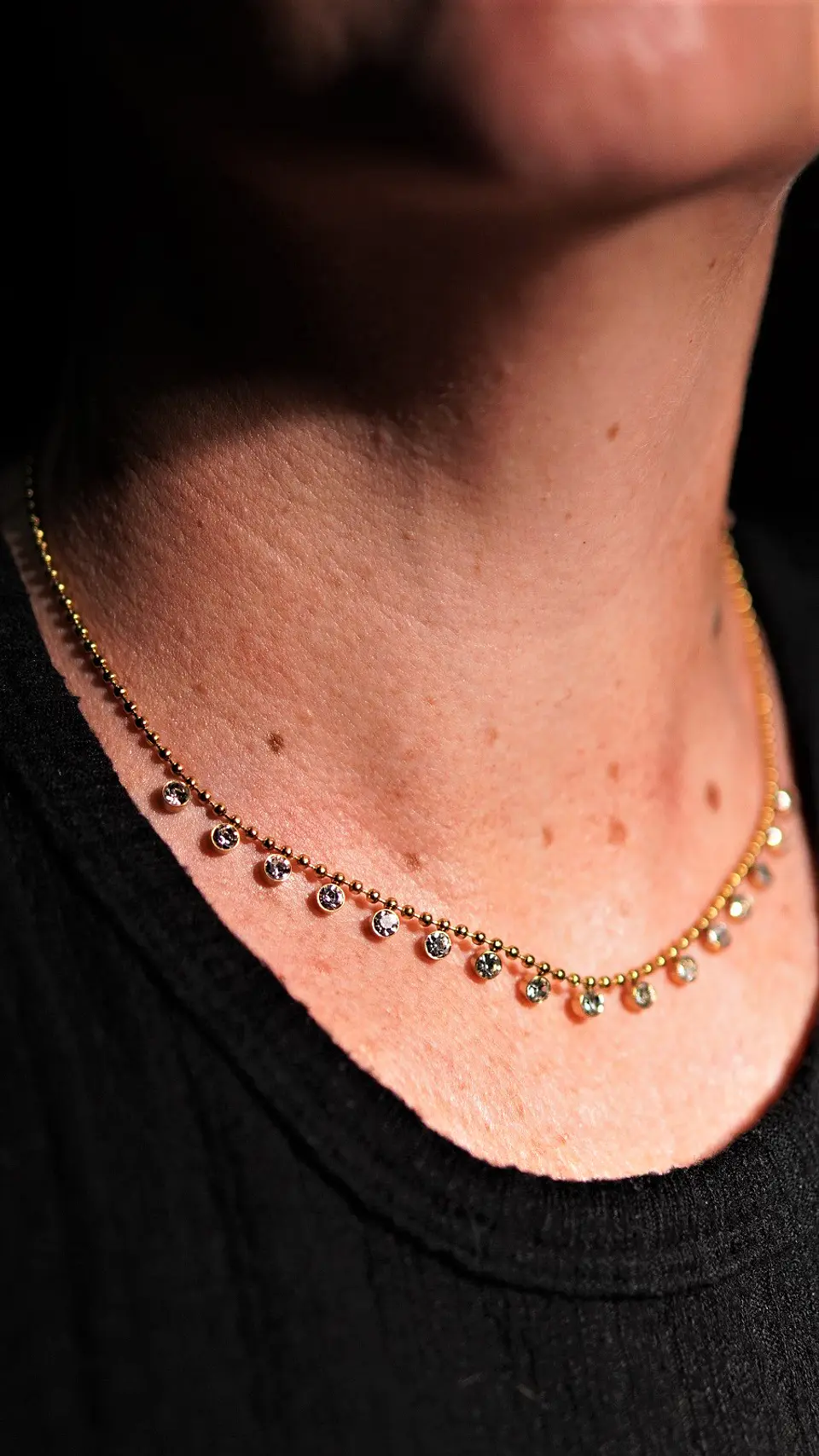 Colgante Oliva chapado en oro 18k zirconias cubicas 2