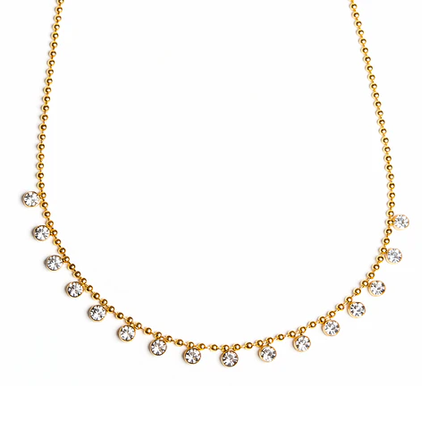 Colgante Oliva chapado en oro 18k zirconias cubicas