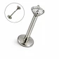 Piercing Labret Perno Tornillo 8mm Punto Luz Titanio Astm F136 - Miniatura 1