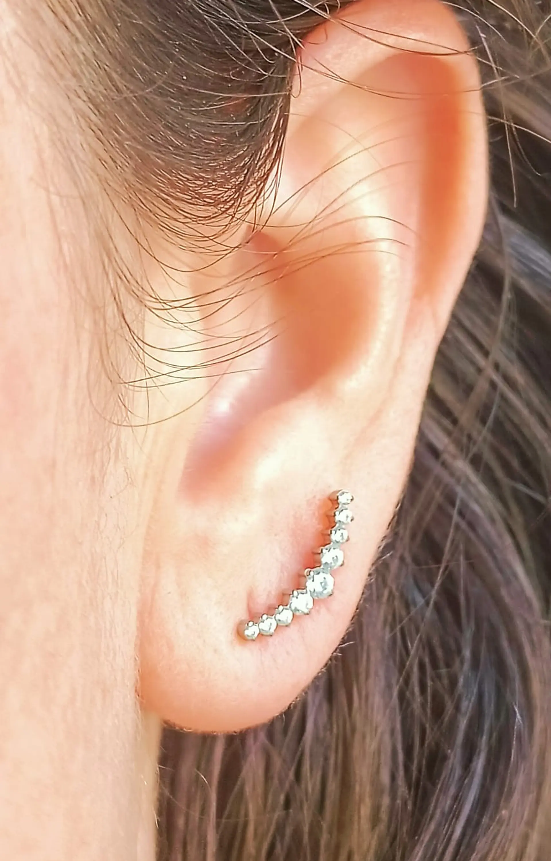 Piercing Labret Lucilla Astm F136 Titanio Zirconia 8mm 8