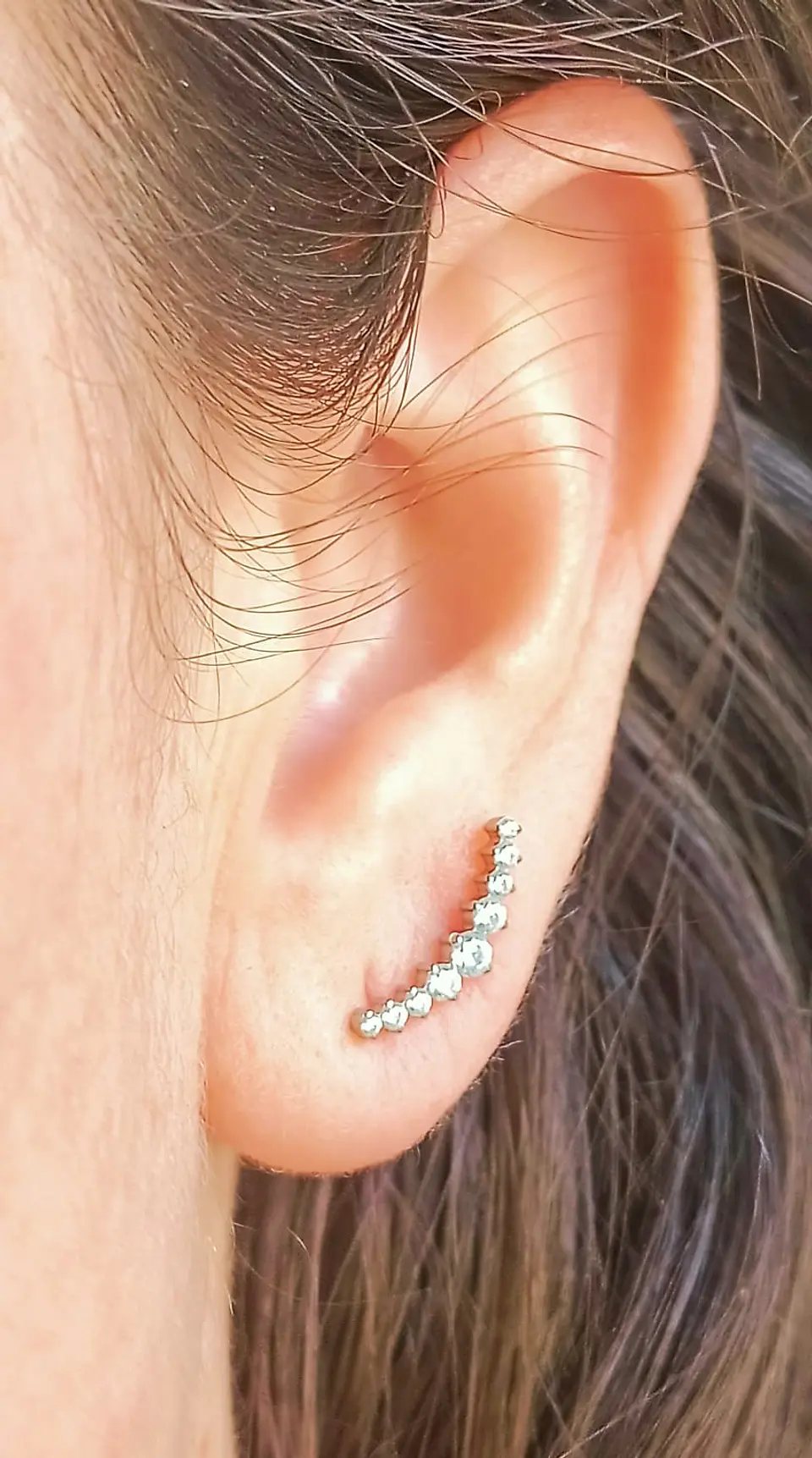 Piercing Labret Lucilla Astm F136 Titanio Zirconia 8mm 8