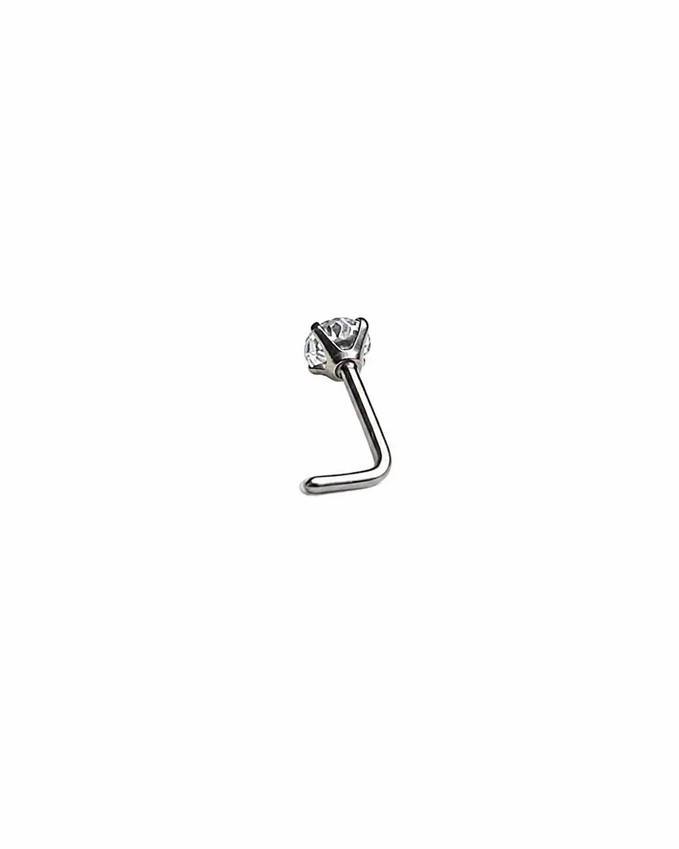 Pack 2 Piercings tipo L 3mm doble nostril simétrico titanio ASTM F136 9
