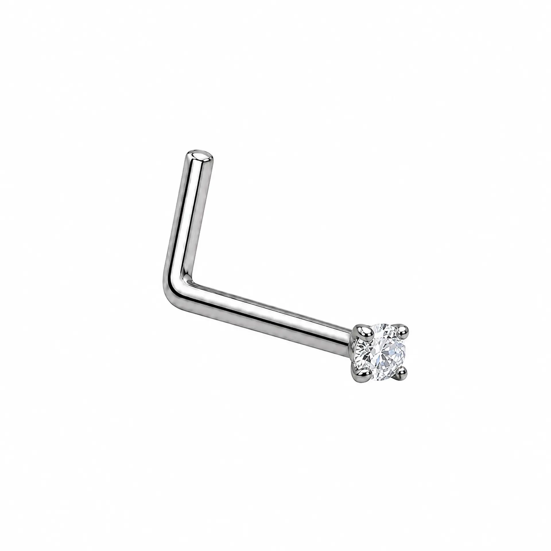 Pack 2 Piercings tipo L 2mm doble nostril simétrico titanio ASTM F136 4