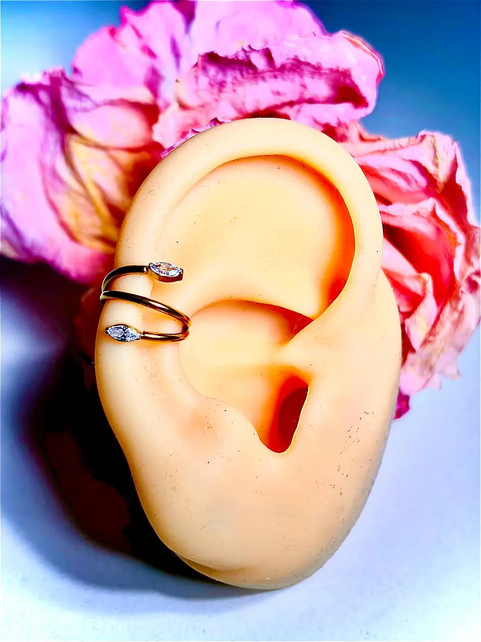 Piercing argolla Eva zirconias titanium astm 136 dorado PVD 10mm 16g 2