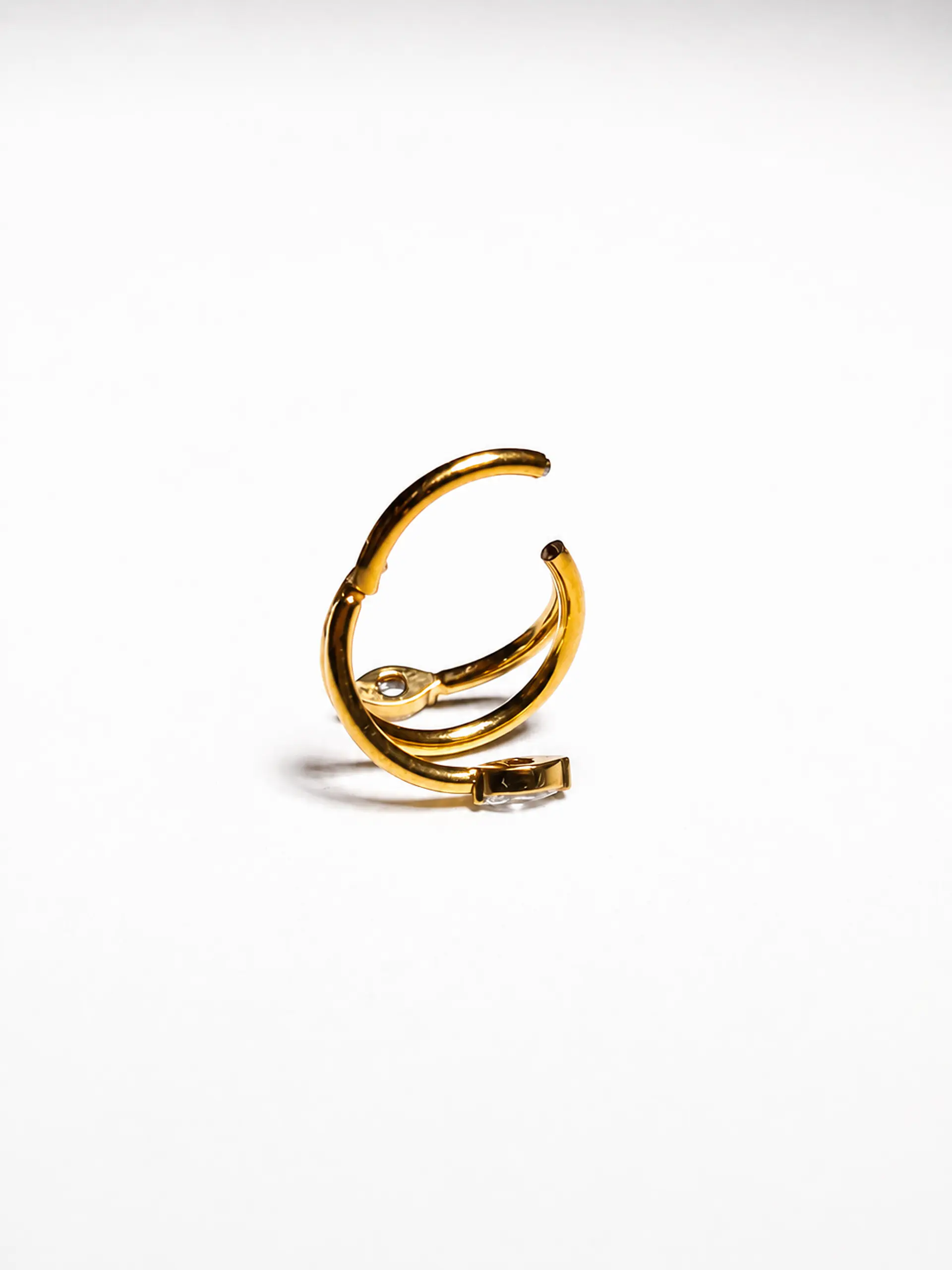 Piercing argolla Eva zirconias titanium astm 136 dorado PVD 10mm 16g 7