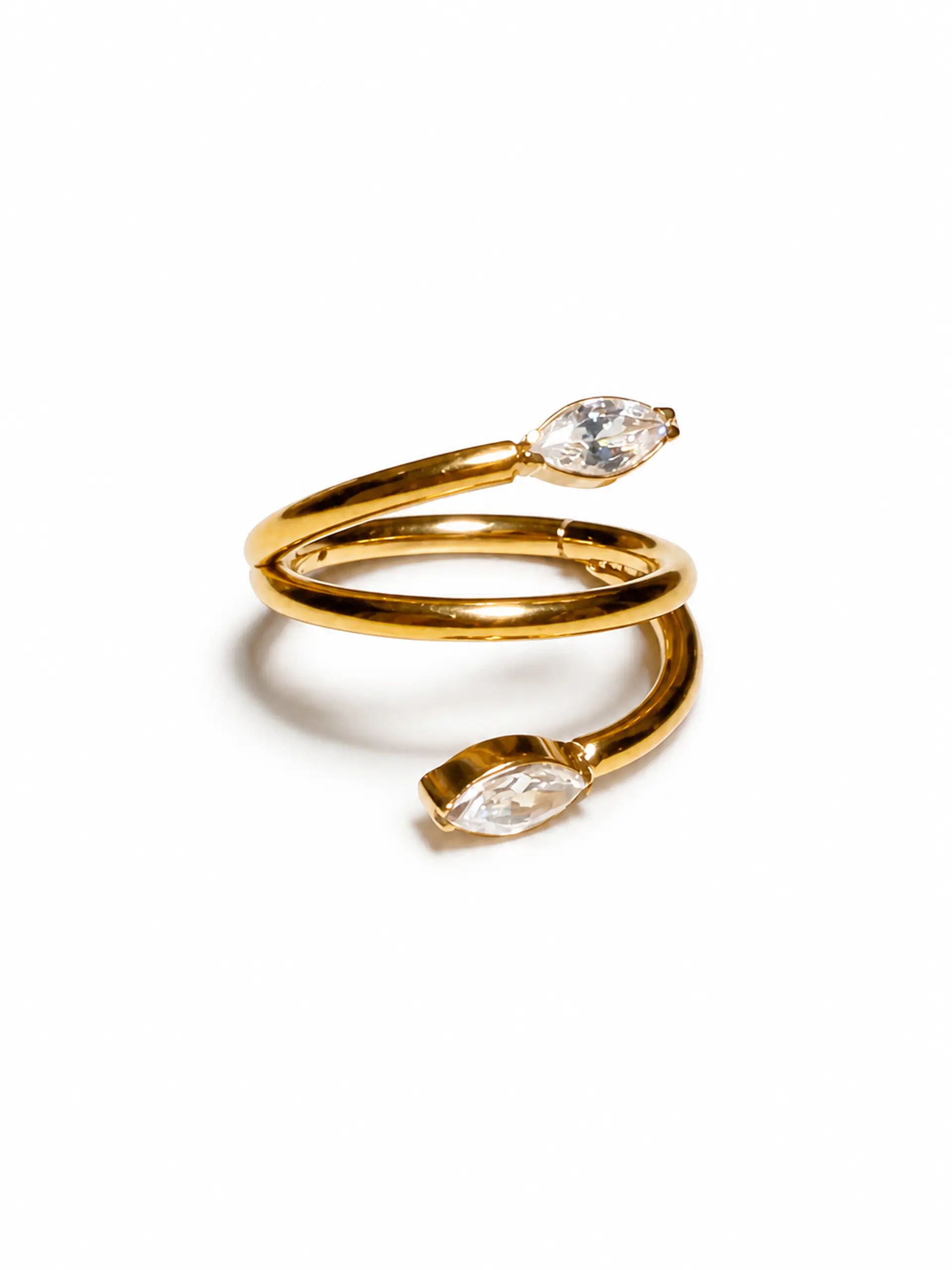 Piercing argolla Eva zirconias titanium astm 136 dorado PVD 10mm 16g 12
