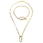 Collar y Pulsera Dorada con Cierre Rectangular Eslabones Tipo Timón | Colección Frutería - Miniatura 1