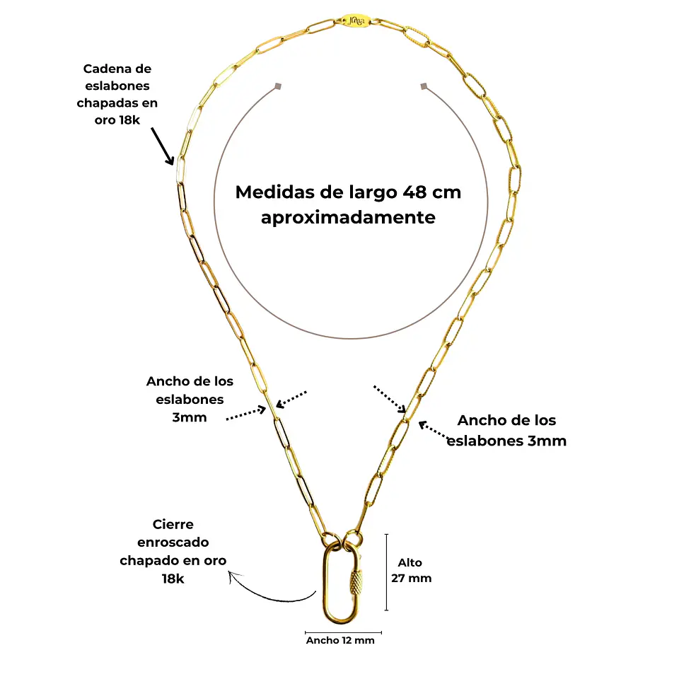 Collar y Pulsera Dorada con Cierre Rectangular Eslabones Tipo Timón | Colección Frutería 3