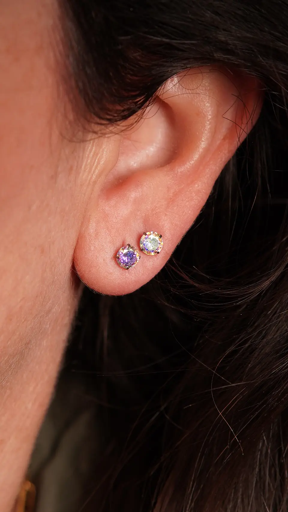Aros punto de luz Aurora titanio Zirconia 5mm 2