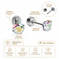 Aros punto de luz Aurora titanio Zirconia 5mm - Miniatura 3