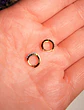 Argollas Oriana 6mm Mini Plata 925 Baño de Oro Piedras Turquesa - Miniatura 5