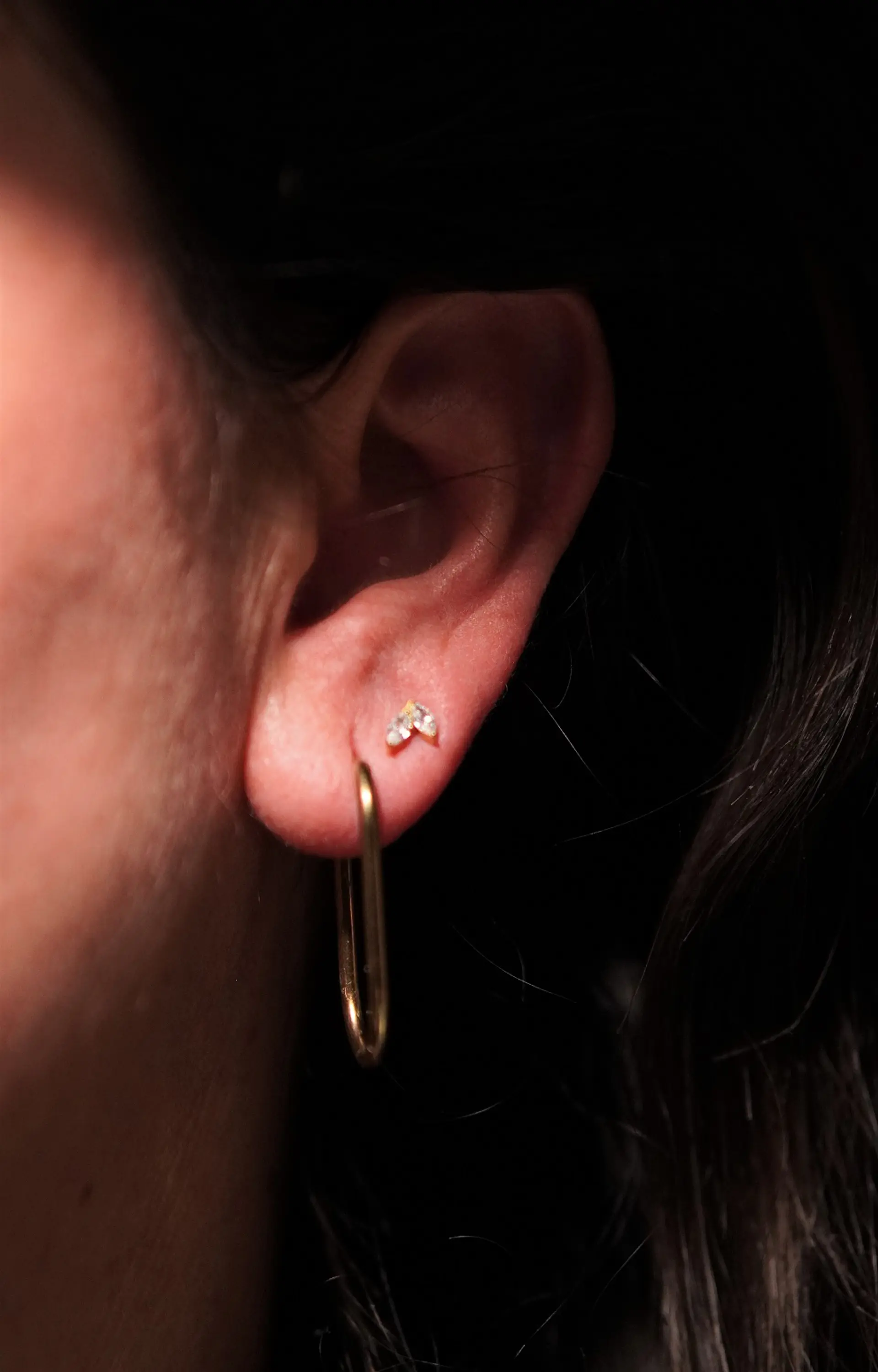 Piercing Alba Labret 16g barra 8mm Titanio PVD En Oro 18k 8