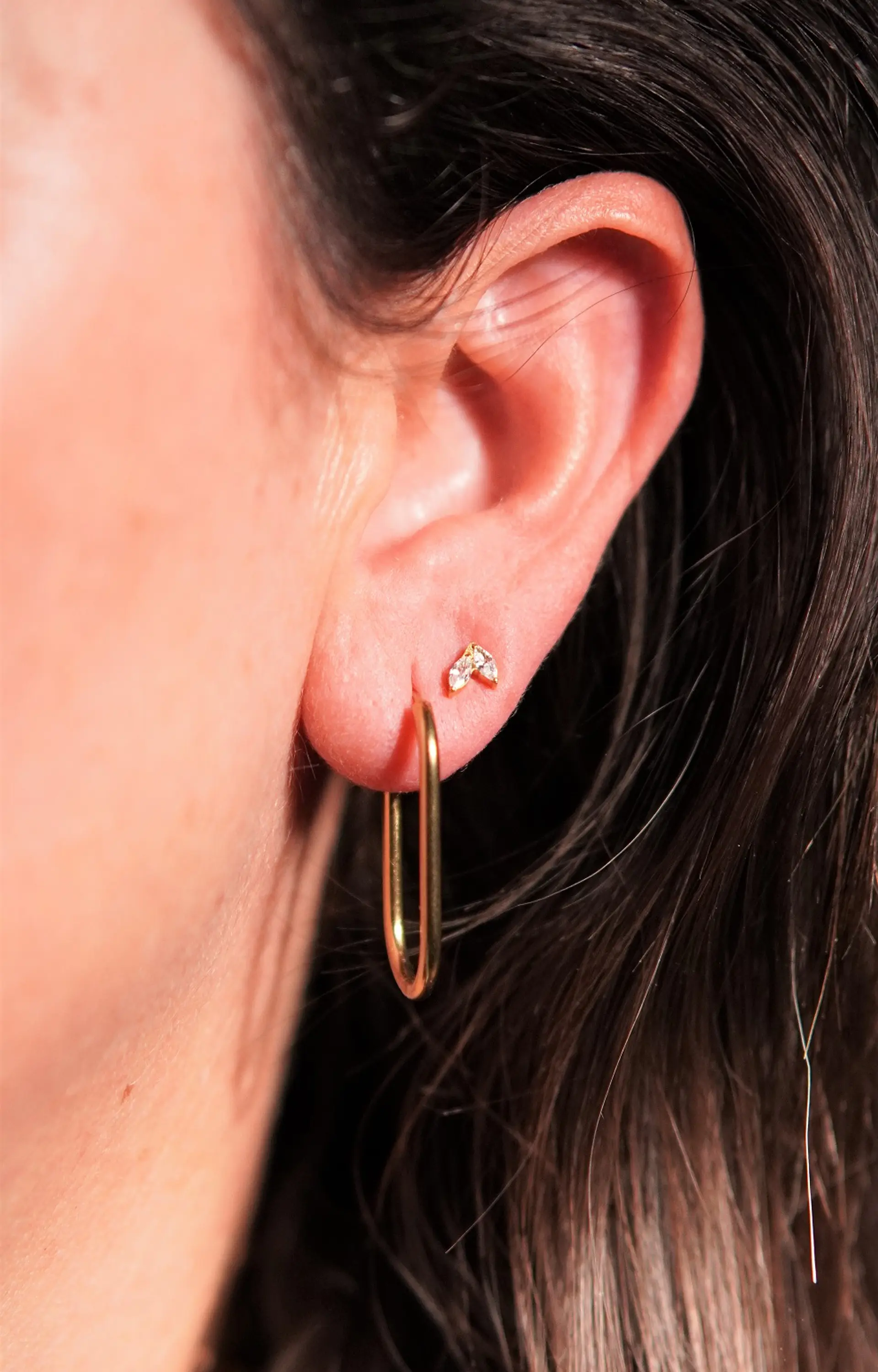 Piercing Alba Labret 16g barra 8mm Titanio PVD En Oro 18k 2