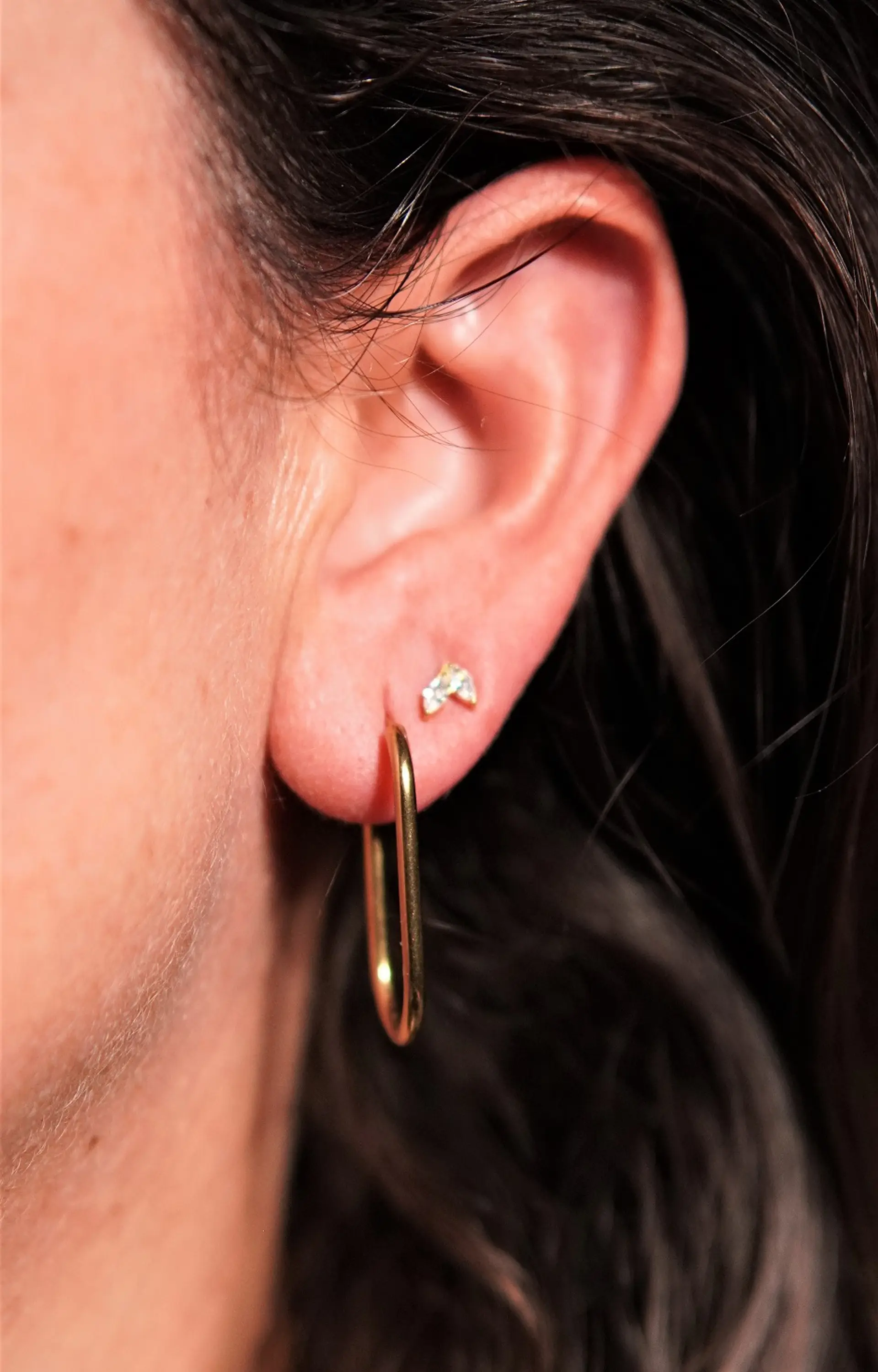 Piercing Labret Alba 16g barra 10mm Titanio PVD con Oro 18k 2