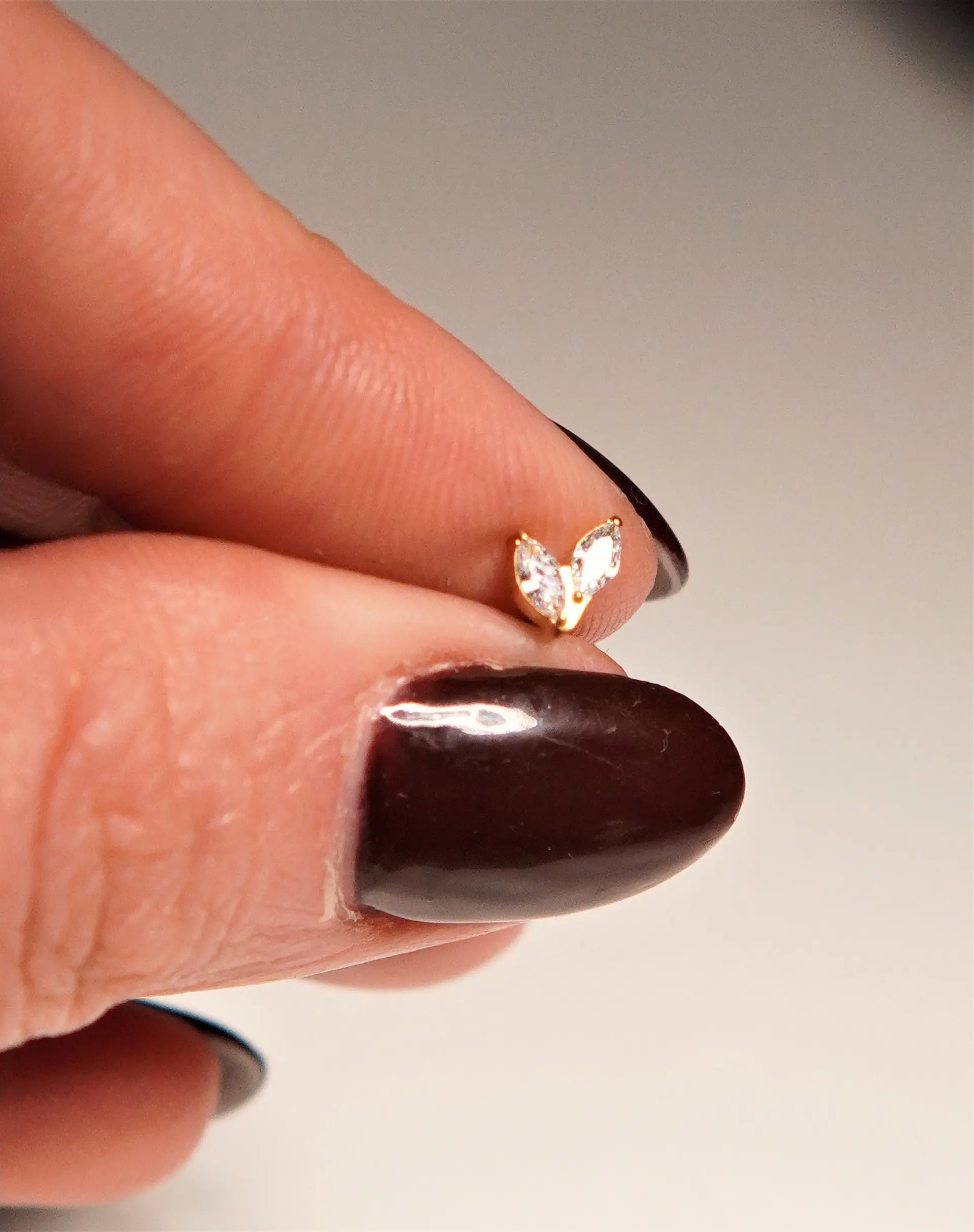 Piercing Labret Alba 16g barra 10mm Titanio PVD con Oro 18k 5