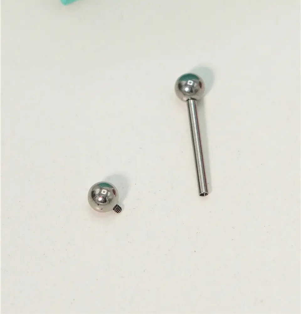 Piercing lengua Titanio Astm F136 Labret 14g pezón 2