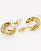 Argollas Sabrina sin perforacion triple aro bañadas en oro 14k - Miniatura 11