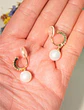 Aros Bella sin perforación perlas zirconias bañados en oro 14k - Miniatura 9