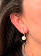 Aros Bella sin perforación perlas zirconias bañados en oro 14k - Miniatura 2