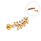 Piercing Helena labret 8mm 16G zirconias Titanio PVD - Miniatura 1