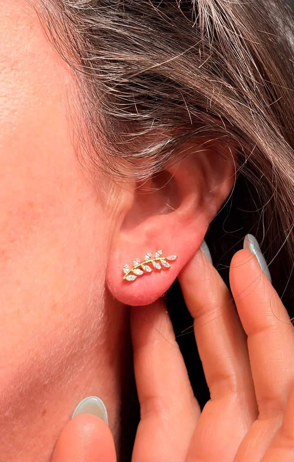 Piercing Helena labret 8mm 16G zirconias Titanio PVD 5