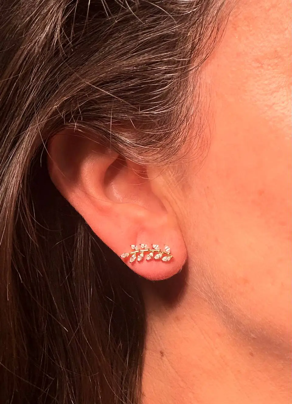 Piercing Helena labret 8mm 16G zirconias Titanio PVD 8