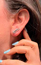 Piercing Helena labret 8mm 16G zirconias Titanio plateado - Miniatura 2