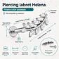 Piercing Helena labret 8mm 16G zirconias Titanio plateado - Miniatura 3