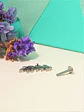 Piercing Helena labret 8mm 16G zirconias Titanio plateado - Miniatura 4