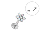 Piercing labret Cloe opalo zirconia 8mm titanio F136 - Miniatura 1