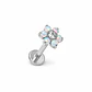 Piercing labret Cloe opalo zirconia 8mm titanio F136 - Miniatura 8