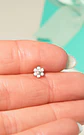 Piercing labret Cloe opalo zirconia 8mm titanio F136 - Miniatura 4
