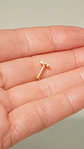  Piercing labret Cloe opalo zirconia 8mm titanio F136 PVD oro 18k - Miniatura 7