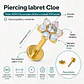  Piercing labret Cloe opalo zirconia 8mm titanio F136 PVD oro 18k - Miniatura 3