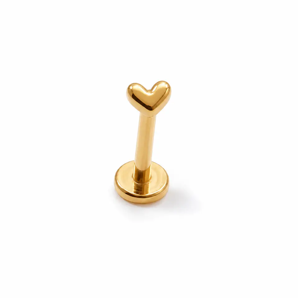 Piercing labret Zoe titanio F136 8mm 16G PVD Oro 18k 10
